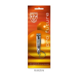 Nail clipper in silver stainless steel finish with ball chain, made in Germany – FU 8125 N